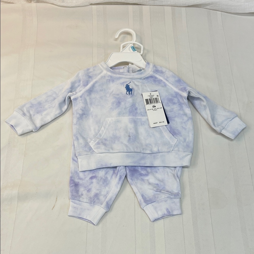 NWT Ralph Lauren Purple Tie-Dye Kids Sweatshirt & Hoodie Set